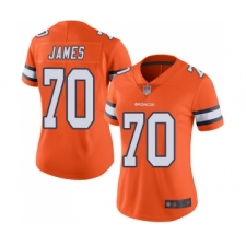 Women's Denver Broncos #70 Ja Wuan James Limited Orange Rush Vapor Untouchable Football Jersey
