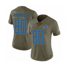 Women's Detroit Lions #80 Danny Amendola Limited Olive 2017 Salute to Service Football Jersey