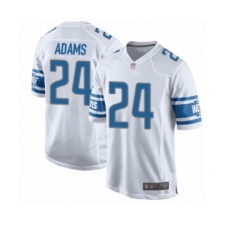Men's Detroit Lions #24 Andrew Adams Game White Football Jersey