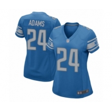 Women's Detroit Lions #24 Andrew Adams Game Blue Team Color Football Jersey