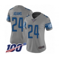 Women's Detroit Lions #24 Andrew Adams Limited Gray Inverted Legend 100th Season Football Jersey