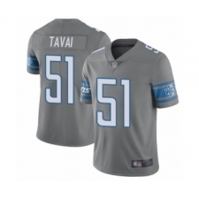 Men's Detroit Lions #51 Jahlani Tavai Limited Steel Rush Vapor Untouchable Football Jersey