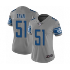 Women's Detroit Lions #51 Jahlani Tavai Limited Gray Inverted Legend Football Jersey