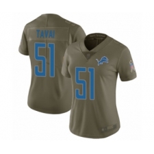 Women's Detroit Lions #51 Jahlani Tavai Limited Olive 2017 Salute to Service Football Jersey
