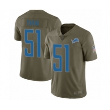 Youth Detroit Lions #51 Jahlani Tavai Limited Olive 2017 Salute to Service Football Jersey