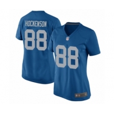 Women's Detroit Lions #88 T.J. Hockenson Game Blue Alternate Football Jersey
