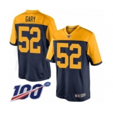 Men's Green Bay Packers #52 Rashan Gary Limited Navy Blue Alternate 100th Season Football Jersey