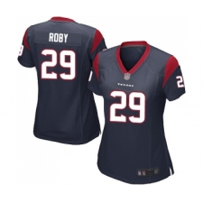 Women's Houston Texans #29 Bradley Roby Game Navy Blue Team Color Football Jersey