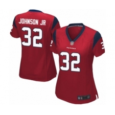 Women's Houston Texans #32 Lonnie Johnson Game Red Alternate Football Jersey