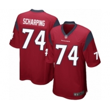 Men's Houston Texans #74 Max Scharping Game Red Alternate Football Jersey
