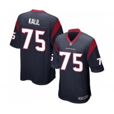 Men's Houston Texans #75 Matt Kalil Game Navy Blue Team Color Football Jersey