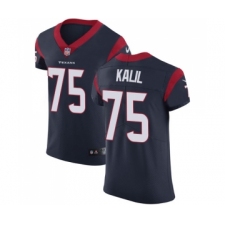 Men's Houston Texans #75 Matt Kalil Navy Blue Team Color Vapor Untouchable Elite Player Football Jersey