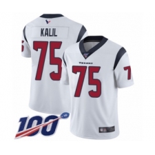 Men's Houston Texans #75 Matt Kalil White Vapor Untouchable Limited Player 100th Season Football Jersey
