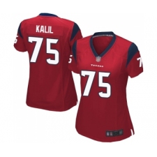 Women's Houston Texans #75 Matt Kalil Game Red Alternate Football Jersey