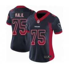 Women's Houston Texans #75 Matt Kalil Limited Navy Blue Rush Drift Fashion Football Jersey