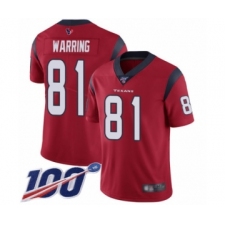 Men's Houston Texans #81 Kahale Warring Red Alternate Vapor Untouchable Limited Player 100th Season Football Jersey
