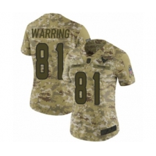 Women's Houston Texans #81 Kahale Warring Limited Camo 2018 Salute to Service Football Jersey