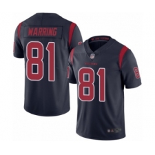 Youth Houston Texans #81 Kahale Warring Limited Navy Blue Rush Vapor Untouchable Football Jersey