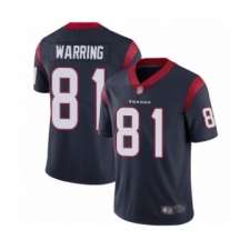 Youth Houston Texans #81 Kahale Warring Navy Blue Team Color Vapor Untouchable Limited Player Football Jersey