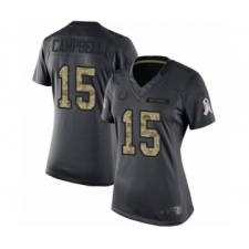 Women's Indianapolis Colts #15 Parris Campbell Limited Black 2016 Salute to Service Football Jersey