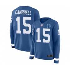 Women's Indianapolis Colts #15 Parris Campbell Limited Blue Therma Long Sleeve Football Jersey