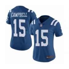 Women's Indianapolis Colts #15 Parris Campbell Limited Royal Blue Rush Vapor Untouchable Football Jersey