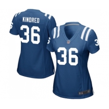 Women's Indianapolis Colts #36 Derrick Kindred Game Royal Blue Team Color Football Jersey