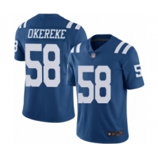 Youth Indianapolis Colts #58 Bobby Okereke Limited Royal Blue Rush Vapor Untouchable Football Jersey