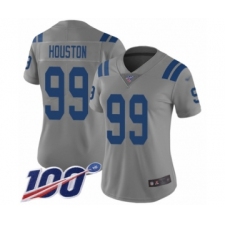 Women's Indianapolis Colts #99 Justin Houston Limited Gray Inverted Legend 100th Season Football Jersey