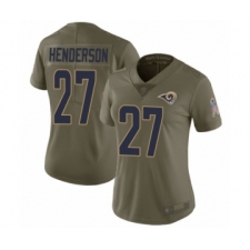 Women's Los Angeles Rams #27 Darrell Henderson Limited Olive 2017 Salute to Service Football Jersey