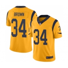 Men's Los Angeles Rams #34 Malcolm Brown Limited Gold Rush Vapor Untouchable Football Jersey