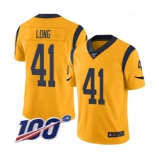 Men's Los Angeles Rams #41 David Long Limited Gold Rush Vapor Untouchable 100th Season Football Jersey