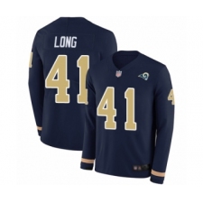 Men's Los Angeles Rams #41 David Long Limited Navy Blue Therma Long Sleeve Football Jersey