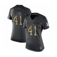 Women's Los Angeles Rams #41 David Long Limited Black 2016 Salute to Service Football Jersey