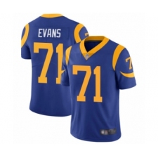 Youth Los Angeles Rams #71 Bobby Evans Royal Blue Alternate Vapor Untouchable Limited Player Football Jersey