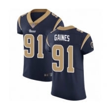 Men's Los Angeles Rams #91 Greg Gaines Navy Blue Team Color Vapor Untouchable Elite Player Football Jersey