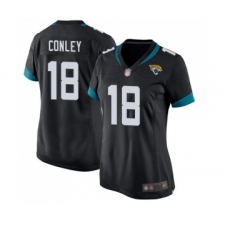 Women's Jacksonville Jaguars #18 Chris Conley Game Black Team Color Football Jersey