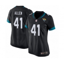 Women's Jacksonville Jaguars #41 Josh Allen Game Black Team Color Football Jersey