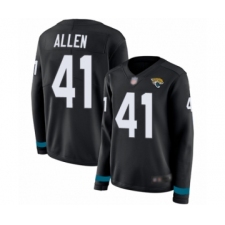 Women's Jacksonville Jaguars #41 Josh Allen Limited Black Therma Long Sleeve Football Jersey