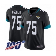 Men's Jacksonville Jaguars #75 Cedric Ogbuehi Black Team Color Vapor Untouchable Limited Player 100th Season Football Jersey