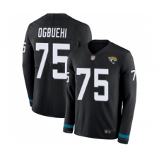 Men's Jacksonville Jaguars #75 Cedric Ogbuehi Limited Black Therma Long Sleeve Football Jersey