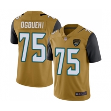 Men's Jacksonville Jaguars #75 Cedric Ogbuehi Limited Gold Rush Vapor Untouchable Football Jersey
