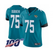 Men's Jacksonville Jaguars #75 Cedric Ogbuehi Teal Green Alternate Vapor Untouchable Limited Player 100th Season Football Jersey