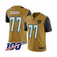 Men's Jacksonville Jaguars #77 Cedric Ogbuehi Limited Gold Rush Vapor Untouchable 100th Season Football Jersey