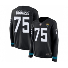 Women's Jacksonville Jaguars #75 Cedric Ogbuehi Limited Black Therma Long Sleeve Football Jersey