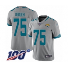 Youth Jacksonville Jaguars #75 Cedric Ogbuehi Silver Inverted Legend Limited 100th Season Football Jersey