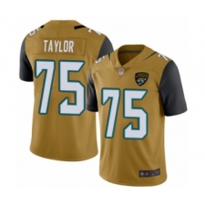 Men's Jacksonville Jaguars #75 Jawaan Taylor Limited Gold Rush Vapor Untouchable Football Jersey