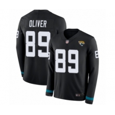 Youth Jacksonville Jaguars #89 Josh Oliver Limited Black Therma Long Sleeve Football Jersey