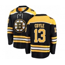 Men's Boston Bruins #13 Charlie Coyle Authentic Black Home Fanatics Branded Breakaway Hockey Jersey