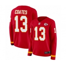 Women's Kansas City Chiefs #13 Sammie Coates Limited Red Therma Long Sleeve Football Jersey